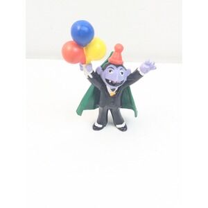 VTG 1980s Muppets Count von Count‎ PVC Figure Balloons Cape Party Sesame Street